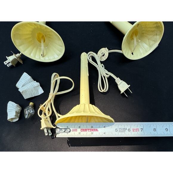 3 Vintage Noma Electric Christmas Ornament Window Candlestick & Bulbs -S1A - Picture 8 of 10